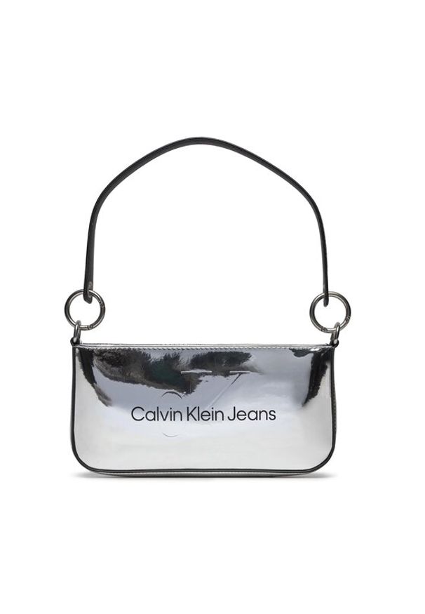 Calvin Klein Jeans Torebka Sculpted Shoulder Pouch25 Mono S K60K611857 Srebrny. Kolor: srebrny. Materiał: skórzane