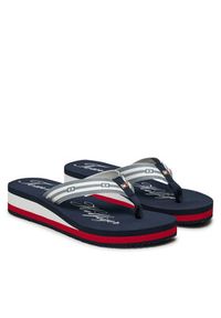 TOMMY HILFIGER - Tommy Hilfiger Japonki Im Th Signature Beach Sandal FW0FW08369 Granatowy. Kolor: niebieski. Materiał: materiał