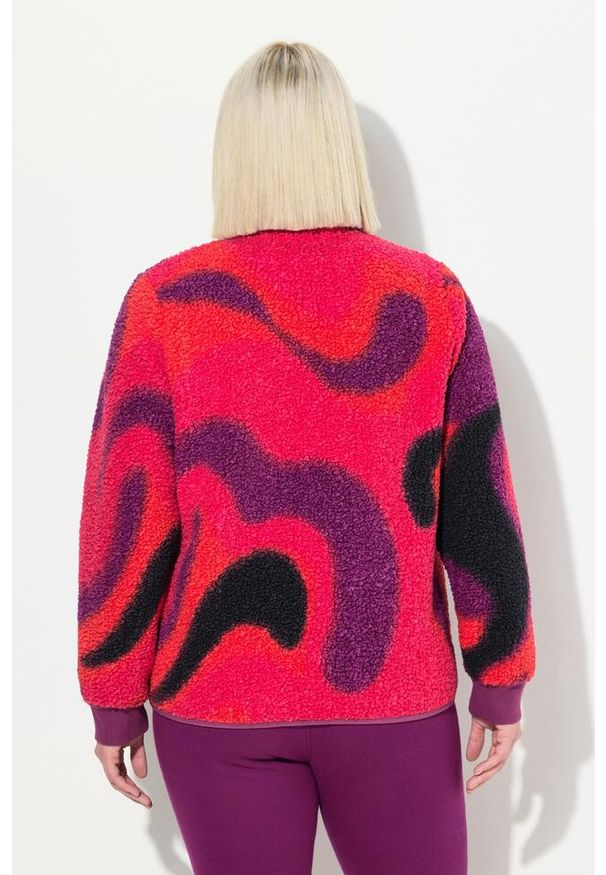 ULLA POPKEN - Damskie Kurtka polarowa HYPRAR stójka kieszenie zapinane na zamek. Typ kołnierza: kołnierzyk stójkowy. Kolekcja: plus size. Kolor: różowy. Materiał: poliester, materiał. Sezon: zima