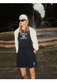 Big-Star - Koszulka damska z haftem granatowa Bensa 403. Okazja: na co dzień. Kolor: niebieski. Materiał: bawełna, jeans, dzianina. Wzór: haft. Styl: klasyczny, sportowy, casual #5
