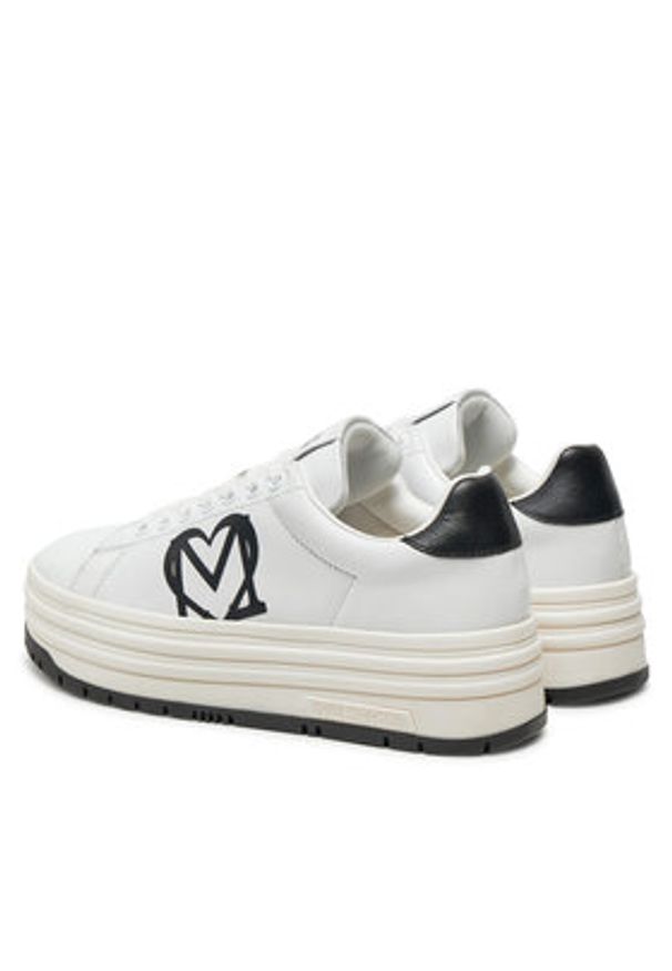 Love Moschino - LOVE MOSCHINO Sneakersy JA15096G1LIA110A Biały. Kolor: biały. Materiał: skóra