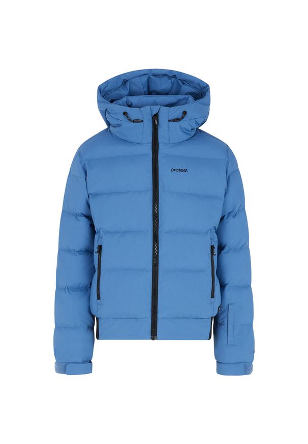 Dziewczęca kurtka narciarska Protest Teliny. Typ kołnierza: kaptur. Kolor: niebieski. Materiał: puch. Sezon: zima. Sport: narciarstwo