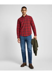 Lee - MESKA KOSZULA LEE BUTTON DOWN RED 112355643. Typ kołnierza: button down #3