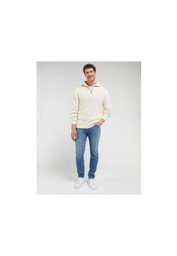 Lee - WRANGLER MĘSKI SWETER HALF ZIP KNIT ECRU 112341695 L83Y016990