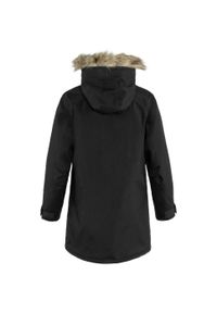 Fjällräven - Płaszcz damski Fjallraven Nuuk Parka. Kolor: czarny, szary, wielokolorowy. Sezon: zima. Styl: sportowy