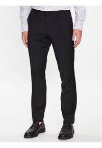 Hugo Spodnie garniturowe 50446526 Czarny Slim Fit. Kolor: czarny. Materiał: wełna