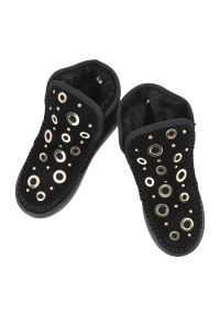 Hot Potatoes by Gioseppo - Czarne Śniegowce Gioseppo Ocieplane Obuwie Damskie. Kolor: czarny. Materiał: welur. Wzór: aplikacja. Sezon: zima #7