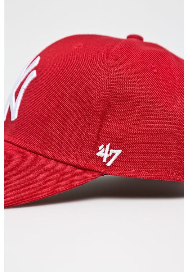 47 Brand - 47brand - Czapka. Kolor: czerwony. Wzór: haft