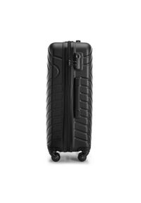 Wittchen - Średnia walizka z ABS-u z geometrycznym tłoczeniem czarna. Kolor: czarny. Materiał: poliester. Wzór: geometria