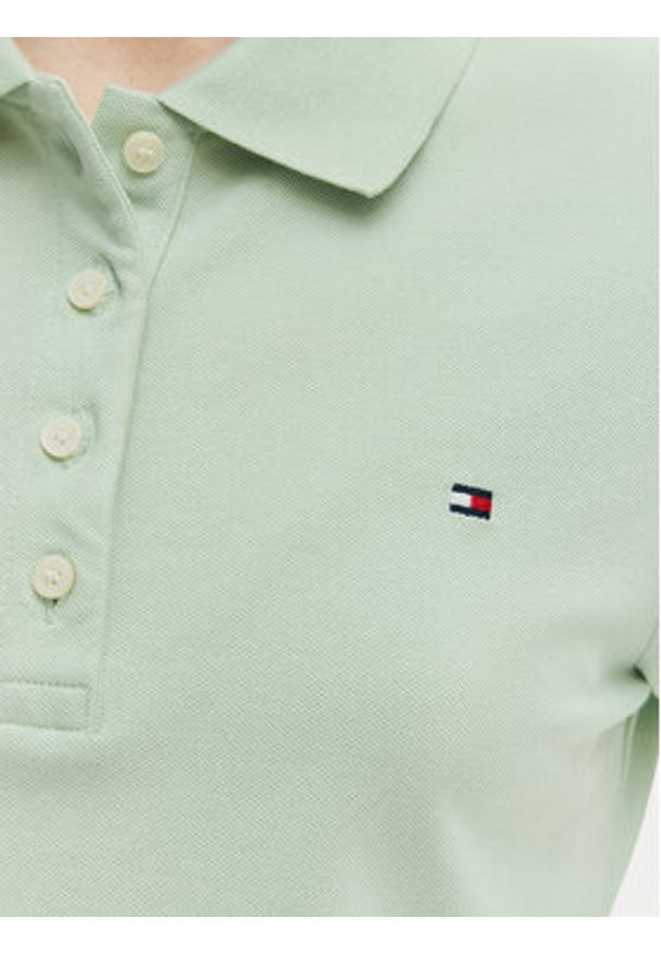 TOMMY HILFIGER - Tommy Hilfiger Sukienka codzienna WW0WW43228 Zielony Slim Fit. Okazja: na co dzień. Kolor: zielony. Materiał: bawełna. Typ sukienki: proste. Styl: casual