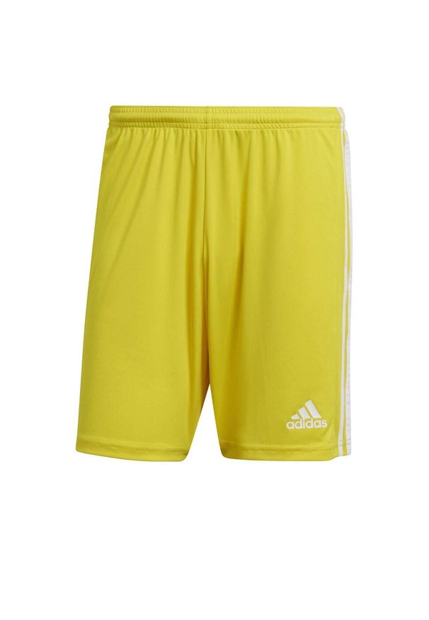 Adidas - Spodenki piłkarskie męskie adidas Squadra 21 Short. Kolor: biały, wielokolorowy, żółty. Materiał: poliester. Sport: piłka nożna