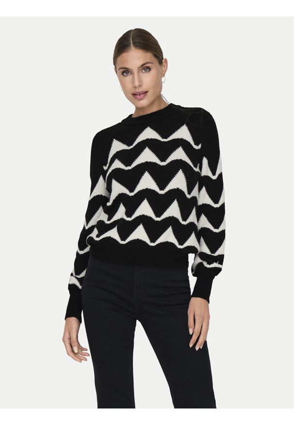 JDY Sweter Tina 15330567 Czarny Regular Fit. Kolor: czarny. Materiał: syntetyk, wiskoza