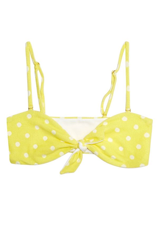 BEACH BUNNY - Top od bikini Layla. Kolor: żółty. Materiał: materiał. Wzór: kropki