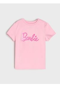 Sinsay - Koszulka Barbie - różowy. Kolor: różowy