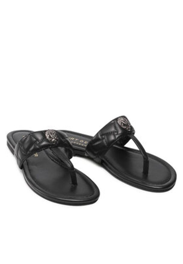 Kurt Geiger Japonki Kensington T-Bar Sandal 8651400109 Czarny. Kolor: czarny. Materiał: skóra