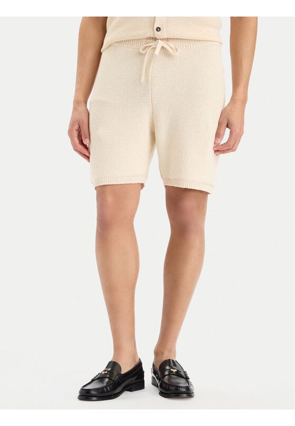 TOMMY HILFIGER - Tommy Hilfiger Szorty materiałowe MW0MW42797 Kremowy Regular Fit. Kolor: kremowy. Materiał: bawełna