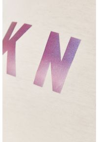 DKNY - Dkny - T-shirt. Okazja: na co dzień. Kolor: biały. Materiał: bawełna, materiał, dzianina. Wzór: nadruk. Styl: casual #3