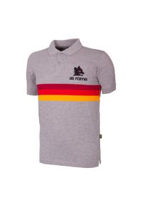 COPA FOOTBALL - Koszulka Polo dla dorosłych - AS Roma Paski - Szary. Typ kołnierza: polo. Kolor: szary. Wzór: paski. Styl: retro