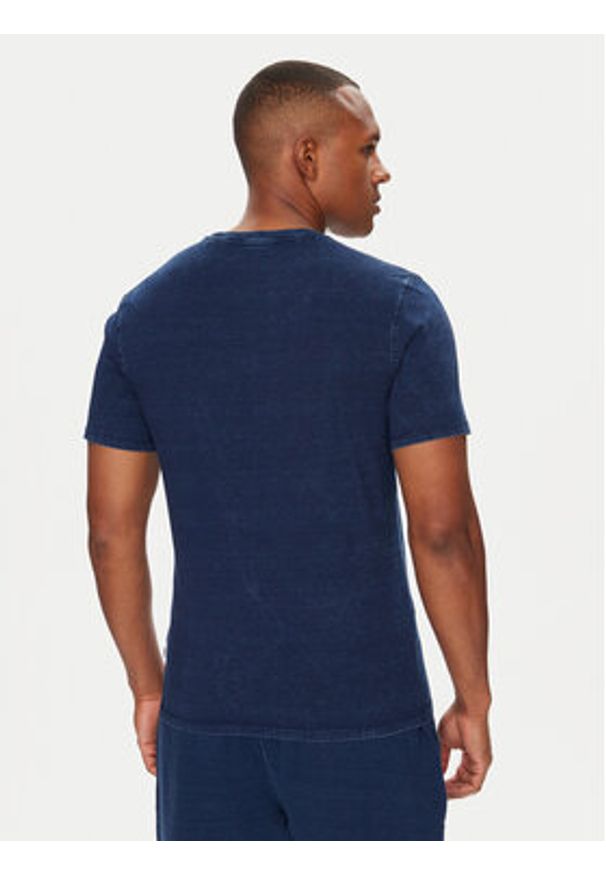 Guess Jeans T-Shirt M5YI34 KCTG1 Niebieski Slim Fit. Kolor: niebieski. Materiał: bawełna