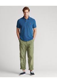 Ralph Lauren - RALPH LAUREN - Granatowa koszulka polo Mesh. Typ kołnierza: polo. Kolor: niebieski. Materiał: mesh. Długość: długie. Wzór: haft, ze splotem #2