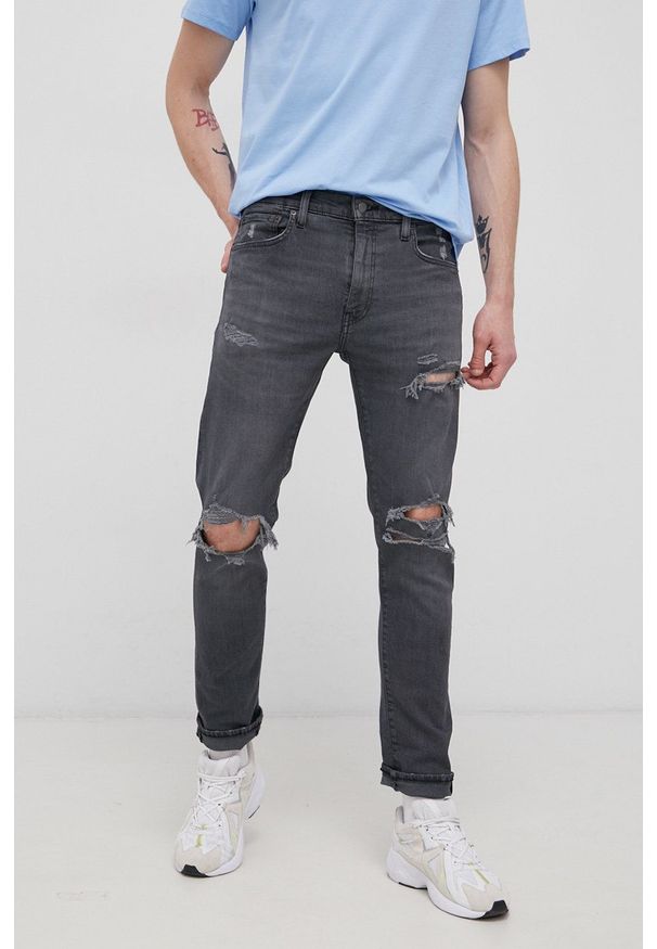 Levi's® - Levi's Jeansy 512 męskie. Okazja: na spotkanie biznesowe. Kolor: szary. Styl: biznesowy