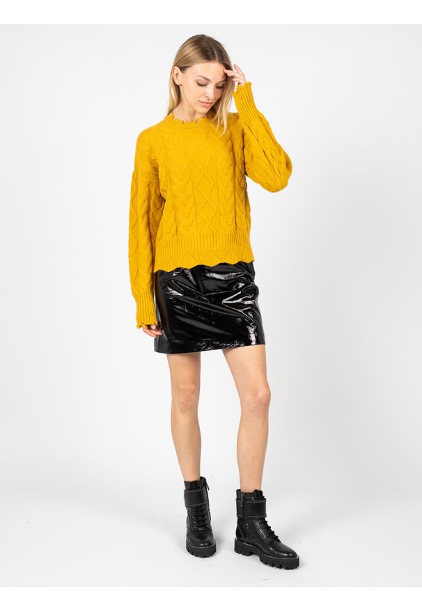 Pinko Sweter "Chianti" | 1G166W Y79B | Chianti | Kobieta | Żółty. Okazja: na co dzień. Kolor: żółty. Materiał: poliester, wiskoza, poliamid. Styl: casual
