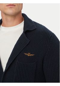 Aeronautica Militare Kardigan 262MA1666UL00409 Granatowy Regular Fit. Kolor: niebieski. Materiał: bawełna #2