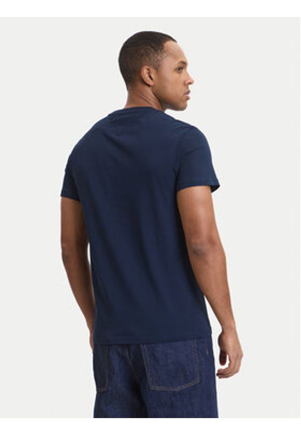 Tommy Jeans T-Shirt DM0DM22538 Granatowy Slim Fit. Kolor: niebieski. Materiał: bawełna