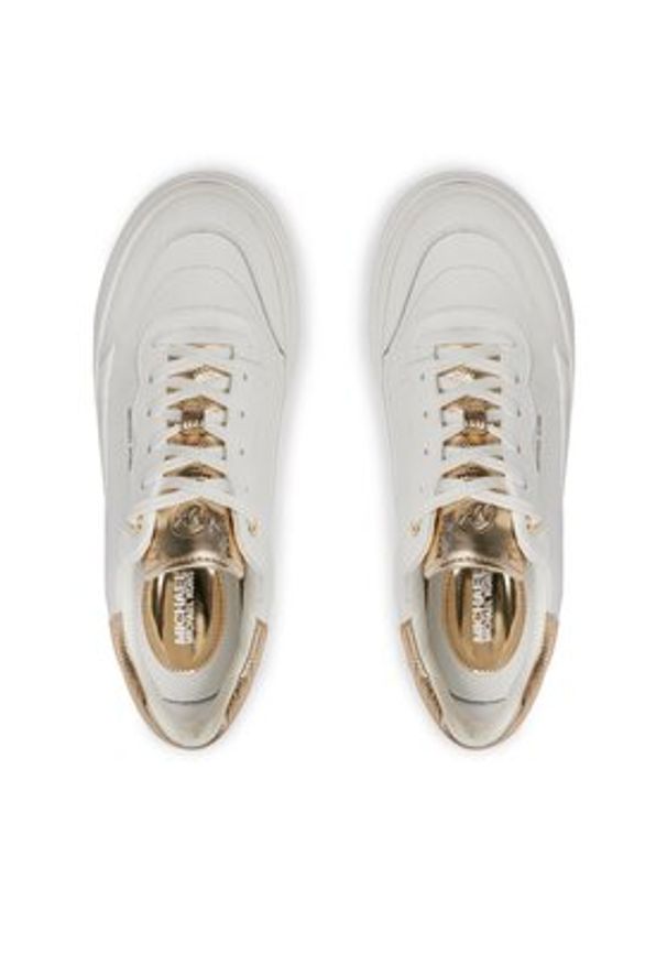MICHAEL Michael Kors Sneakersy Hayes Lace Up 43R4HYFS2L Złoty. Kolor: biały. Materiał: skóra