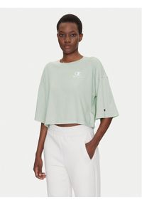 Champion T-Shirt Icons Washed Look 118023 Zielony Loose Fit. Kolor: zielony. Materiał: bawełna