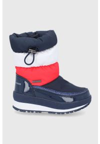 TOMMY HILFIGER - Tommy Hilfiger Śniegowce dziecięce kolor granatowy. Nosek buta: okrągły. Kolor: niebieski. Szerokość cholewki: normalna