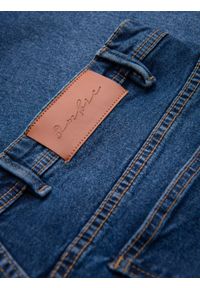 Ombre Clothing - Męskie denimowe szorty o klasycznym kroju – ciemnoniebieskie V3 OM-SRDS-0171 - XXL. Kolor: niebieski. Materiał: jeans, skóra, bawełna, elastan. Wzór: aplikacja. Sezon: lato. Styl: klasyczny #10