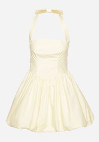 Born2be - Żółta Bawełniana Sukienka Vices Wiązana na Szyi Fenarea. Okazja: na co dzień, na imprezę. Kolor: żółty. Materiał: bawełna. Sezon: lato. Typ sukienki: proste. Styl: casual #7