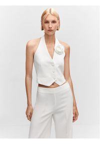 mango - Mango Kamizelka Flor 57043820 Biały Regular Fit. Kolor: biały. Materiał: syntetyk #1