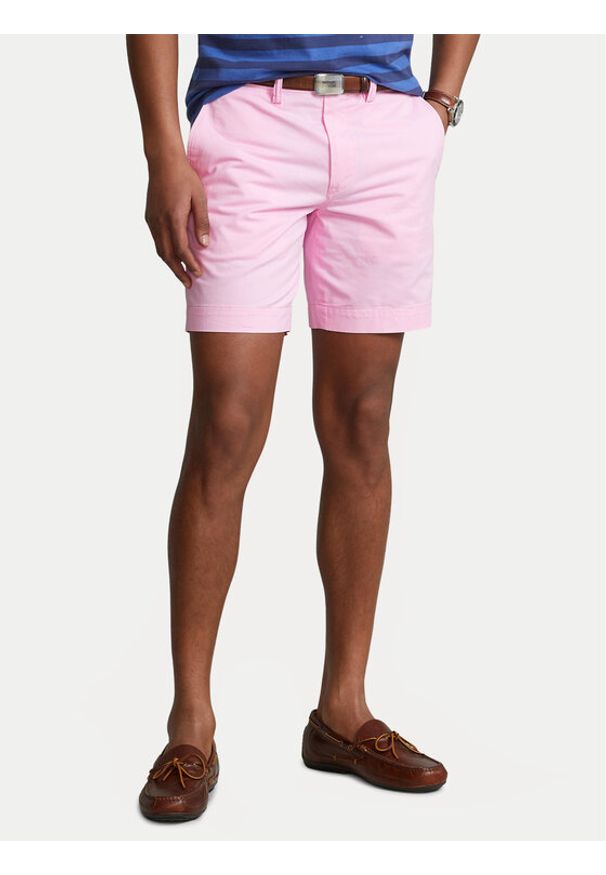 Polo Ralph Lauren Szorty materiałowe 710799213010 Różowy Slim Fit. Kolor: różowy. Materiał: bawełna