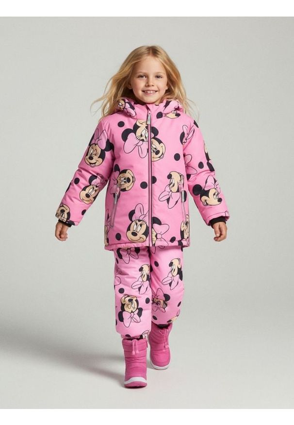 Sinsay - Kurtka ocieplana z kapturem Minnie Mouse - różowy. Typ kołnierza: kaptur. Kolor: różowy. Wzór: motyw z bajki