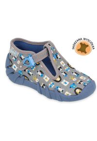 Befado obuwie dziecięce 110P438 niebieskie szare wielokolorowe. Kolor: wielokolorowy, niebieski, szary. Materiał: tkanina, bawełna