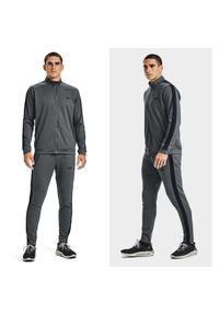 Under Armour - Dres sportowy męski UNDER ARMOUR Knit Track Suit bluza + spodnie. Kolor: szary. Materiał: dresówka