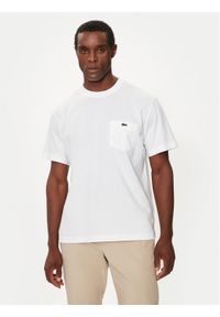 Lacoste T-Shirt TH2827 Biały Regular Fit. Kolor: biały. Materiał: bawełna #1