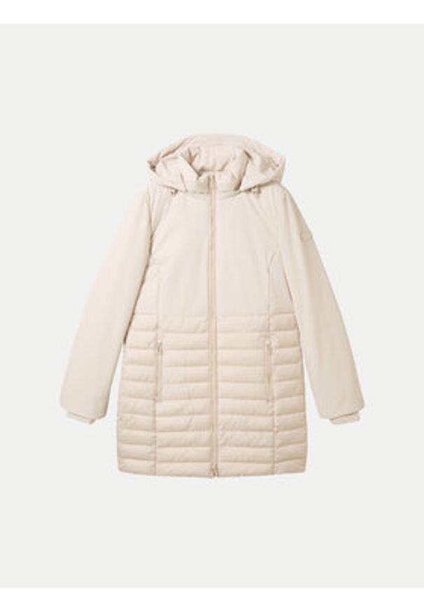 Tom Tailor Parka 1041491 Beżowy Regular Fit. Kolor: beżowy. Materiał: syntetyk