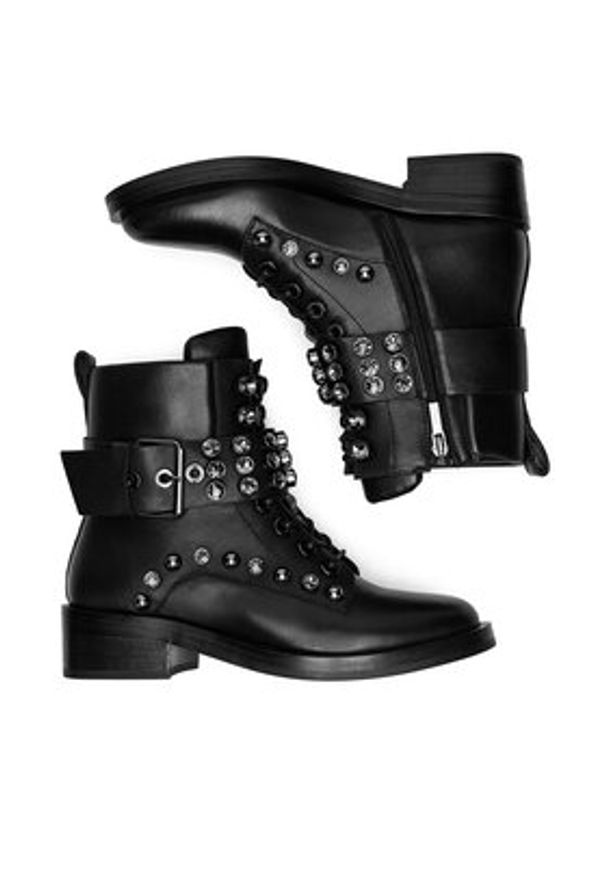 Eva Minge Trzewiki ASMA-5266A-12A Czarny. Kolor: czarny. Materiał: skóra