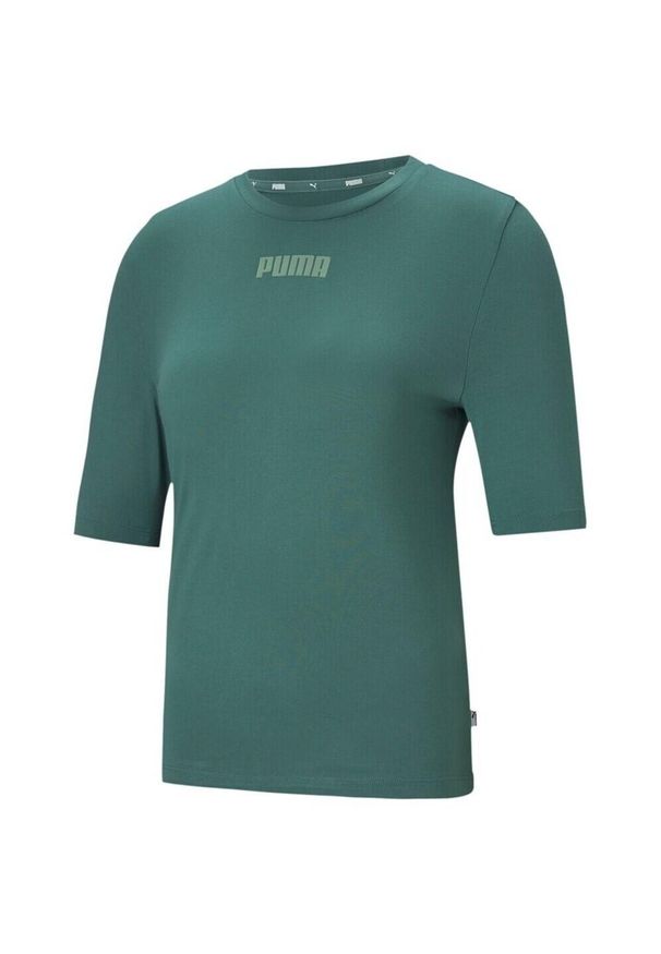 Koszulka damska Puma Modern Basics Tee Cloud zielona. Kolor: zielony. Sport: joga i pilates