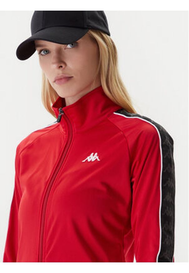 Kappa Bluza 301PSC0 Czerwony Slim Fit. Kolor: czerwony. Materiał: syntetyk