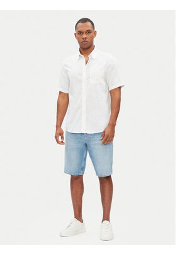 Pepe Jeans Koszula Amaro PM308847 Biały Regular Fit. Kolor: biały. Materiał: bawełna