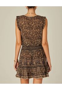 M.A.B.E - Sukienka mini Farrah. Kolor: brązowy. Materiał: bawełna. Wzór: kwiaty. Długość: mini #5