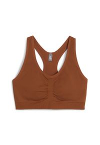 Stanik sportowy damski Puma. Kolor: brązowy. Materiał: syntetyk, materiał. Sport: fitness