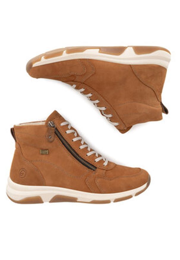 Remonte Trzewiki D1S71-22 Brązowy. Kolor: brązowy. Materiał: nubuk, skóra