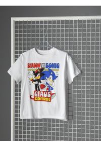 Sinsay - Koszulka z nadrukiem Sonic the Hedgehog - biały. Kolor: biały. Wzór: nadruk #1