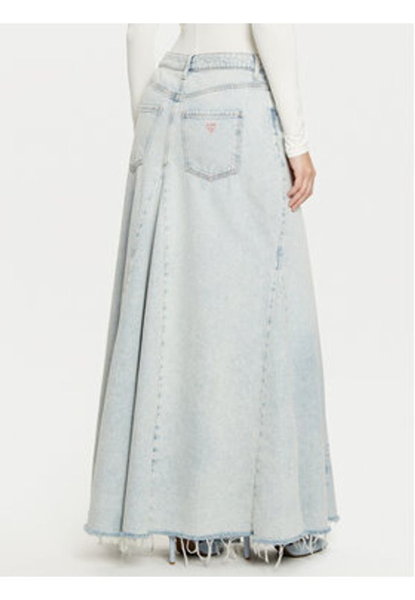 Guess Spódnica jeansowa W5RD95 D5LQ1 Błękitny Regular Fit. Kolor: niebieski. Materiał: bawełna