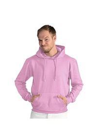 SG - Męska Gładka Bluza Sportowa Przez Głowę Kaptur. Kolor: różowy. Wzór: gładki